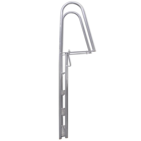 Escalera para piscina/muelle con 4 peldaños aluminio 167 cm