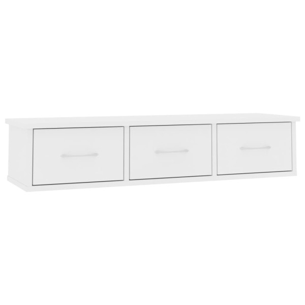 Estante cajones para pared contrachapada blanco 88x26x18,5 cm