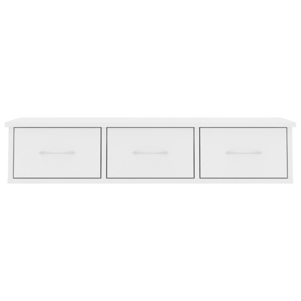 Estante cajones para pared contrachapada blanco 88x26x18,5 cm