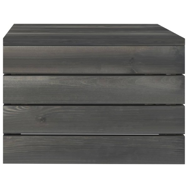 Mesa de palés para jardín madera maciza de pino gris oscuro