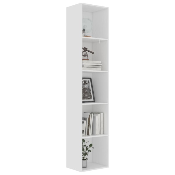 Estantería librería madera contrachapada blanco 40x30x189 cm