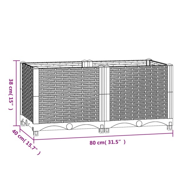 Arriate polipropileno 80x40x38 cm