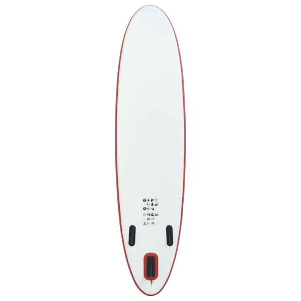 Juego de tabla de paddle surf hinchable rojo y blanco