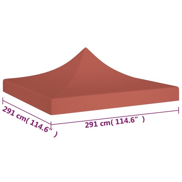 Techo de carpa para celebraciones terracota 3x3 m 270 g/m²