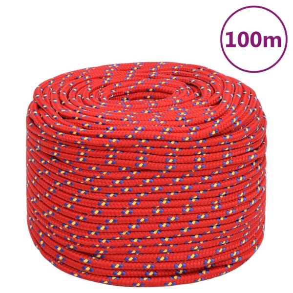 Cuerda de barco polipropileno rojo 10 mm 100 m