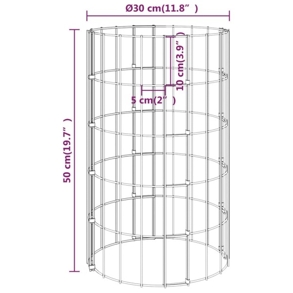 Arriate gaviones circular 4 piezas Ø30x50/100/150/200 cm