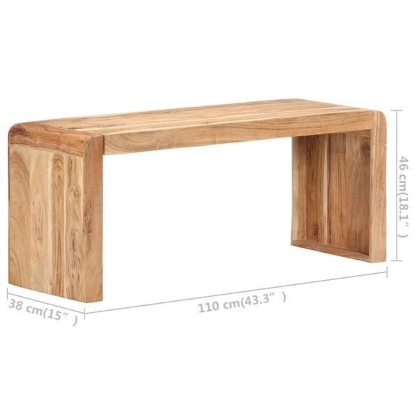 Banco de madera de acacia maciza 110x38x46 cm