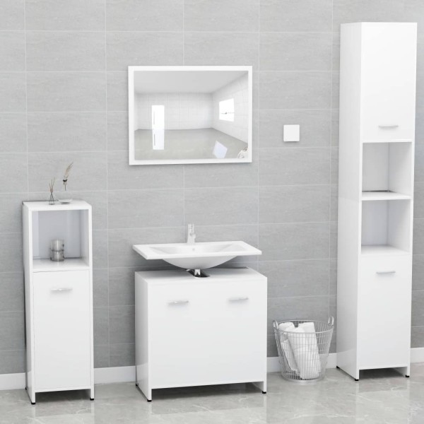 Armario de baño madera contrachapada blanco 60x33x61 cm