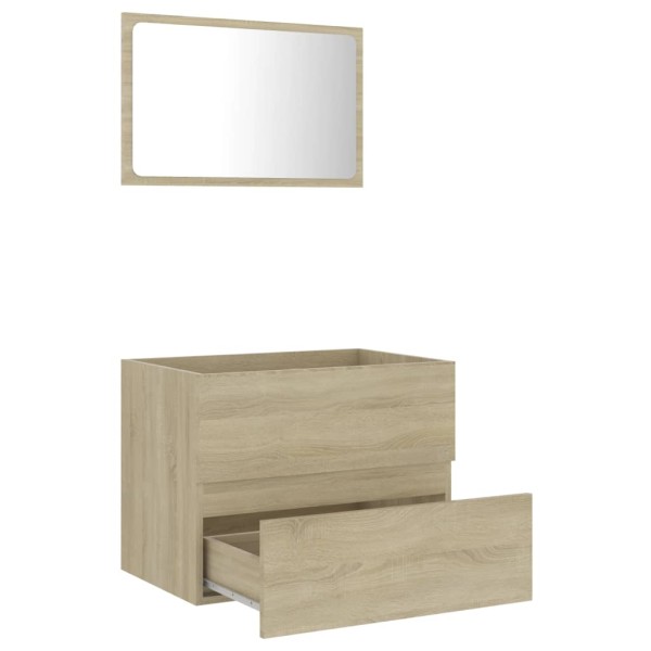 Set de muebles de baño 2 pzas madera contrachapada roble sonoma