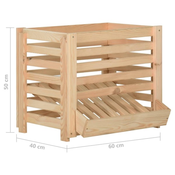 Caja para patatas madera maciza de pino 60x40x50 cm