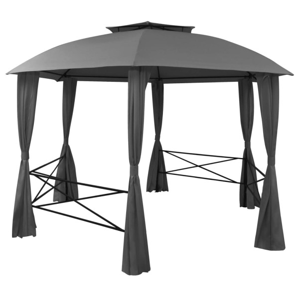 Carpa de jardín con cortinas hexagonal 360x265 cm