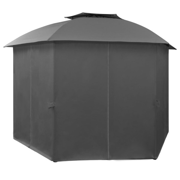 Carpa de jardín con cortinas hexagonal 360x265 cm