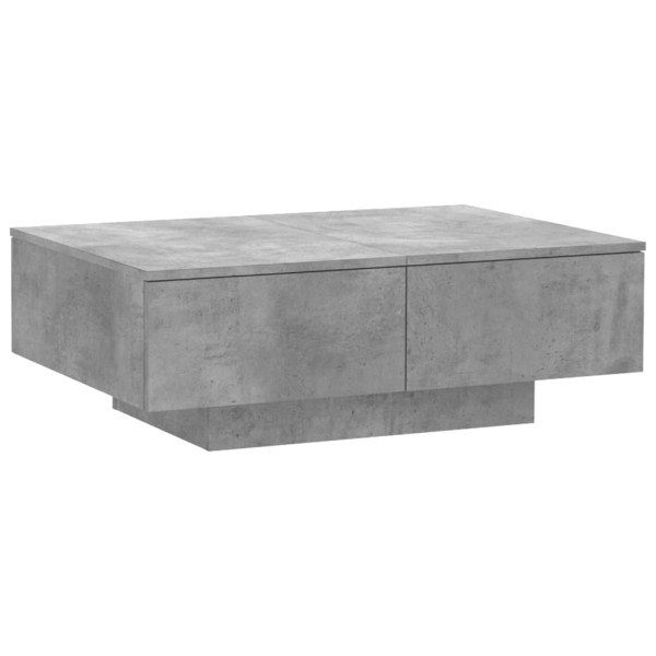 Mesa de centro madera de ingeniería gris hormigón 90x60x31 cm