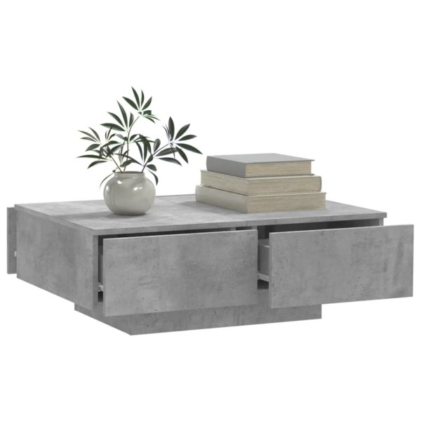 Mesa de centro madera de ingeniería gris hormigón 90x60x31 cm