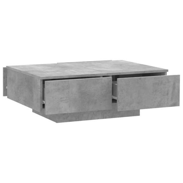 Mesa de centro madera de ingeniería gris hormigón 90x60x31 cm