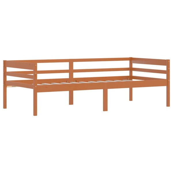 Estructura de cama madera maciza pino marrón miel 90x200 cm