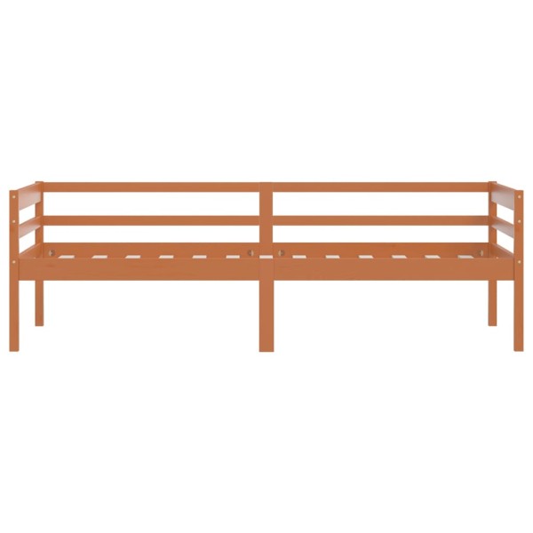 Estructura de cama madera maciza pino marrón miel 90x200 cm