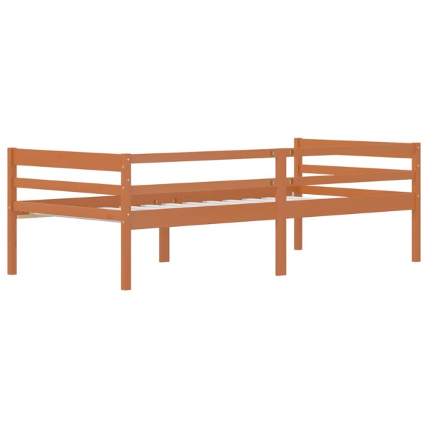 Estructura de cama madera maciza pino marrón miel 90x200 cm