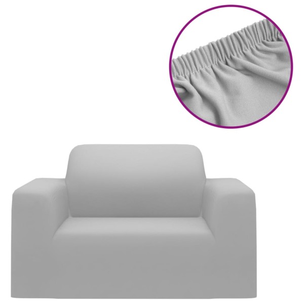 Funda elástica para sillón poliéster jersey gris