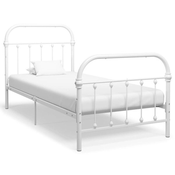 Estructura de cama de metal blanco 100x200 cm