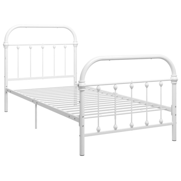 Estructura de cama de metal blanco 100x200 cm