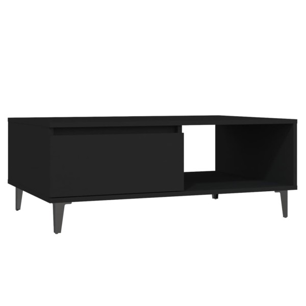 Mesa de centro madera contrachapada negro 90x60x35 cm