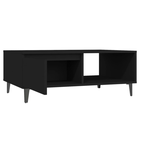 Mesa de centro madera contrachapada negro 90x60x35 cm