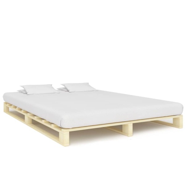 Estructura de cama de palés madera maciza de pino 140x200 cm