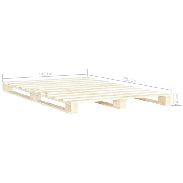 Estructura de cama de palés madera maciza de pino 140x200 cm