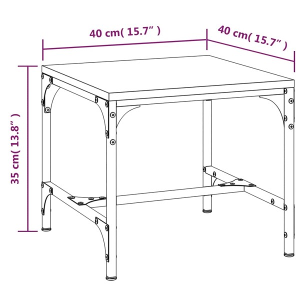 Mesa auxiliar madera contrachapada roble ahumado 40x40x35 cm