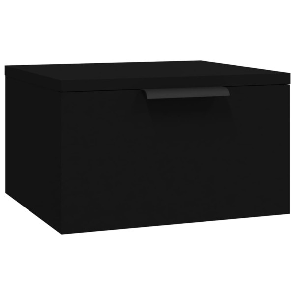 Mesitas de noche de pared 2 uds negro 34x30x20 cm