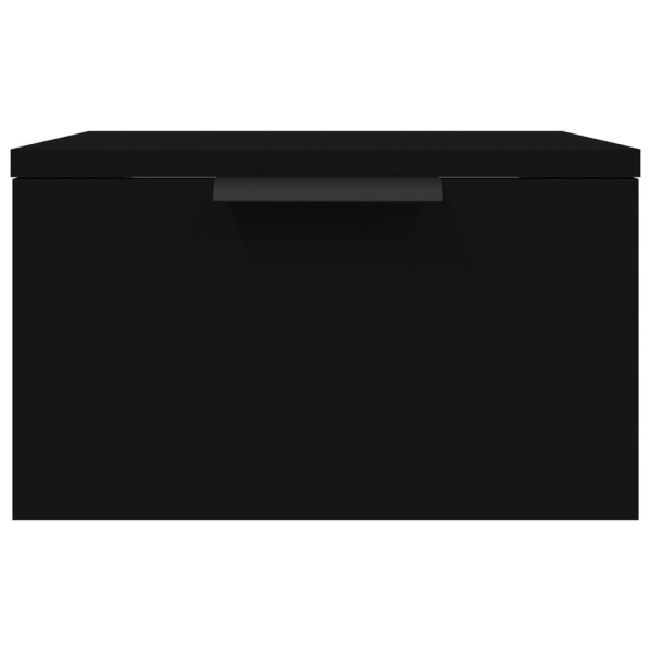 Mesitas de noche de pared 2 uds negro 34x30x20 cm