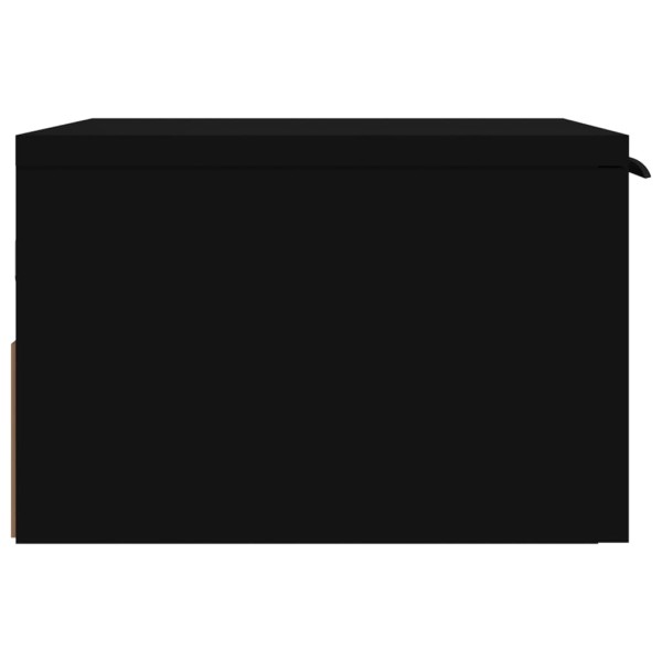 Mesitas de noche de pared 2 uds negro 34x30x20 cm