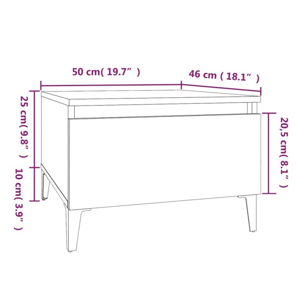 Mesas auxiliares 2 uds madera contrachapada blanco 50x46x35 cm