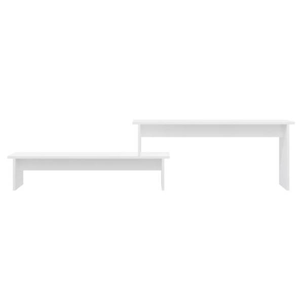 Mueble de TV madera contrachapada blanco brillante 180x30x43 cm