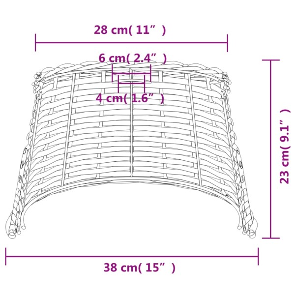 Pantalla para lámpara de techo mimbre marrón Ø38x23 cm