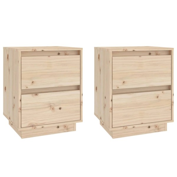 Mesitas de noche 2 uds madera maciza de pino 40x35x50 cm