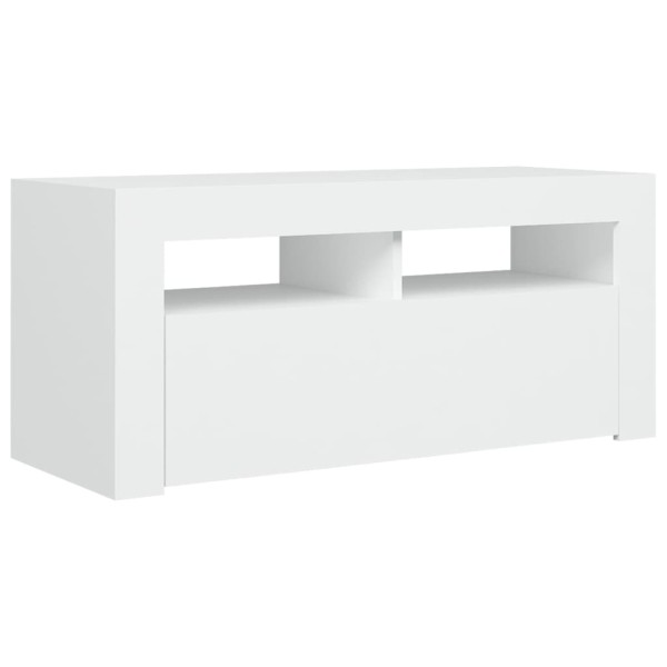 Mueble de TV con luces LED blanco 90x35x40 cm