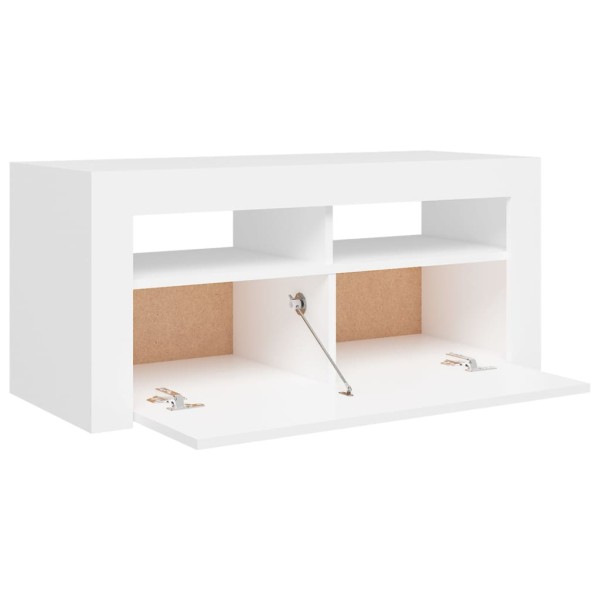 Mueble de TV con luces LED blanco 90x35x40 cm