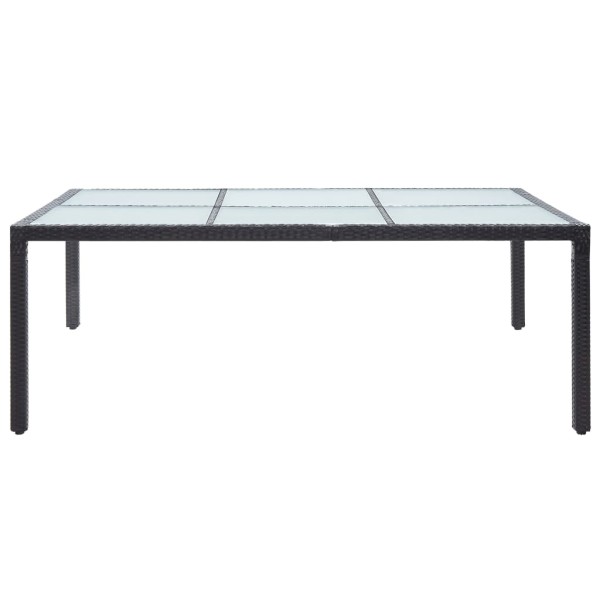 Mesa de comedor de jardín negro 200x150x74 cm ratán sintético