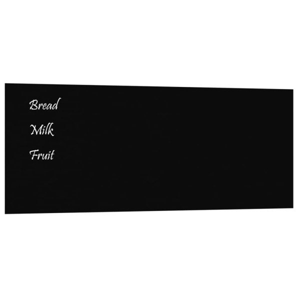 Pizarra magnética de pared vidrio templado negro 100x40 cm