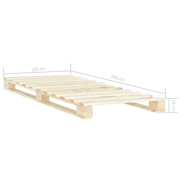 Estructura de cama de palés madera maciza de pino 100x200 cm