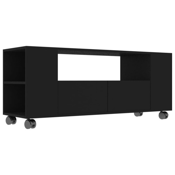 Mueble para TV madera contrachapada negra 120x35x48 cm