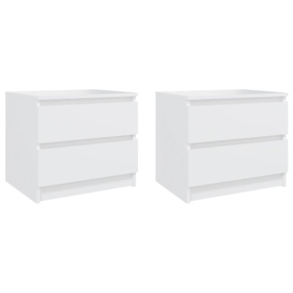 Mesitas de noche 2 uds madera contrachapada blanco 50x39x43,5cm