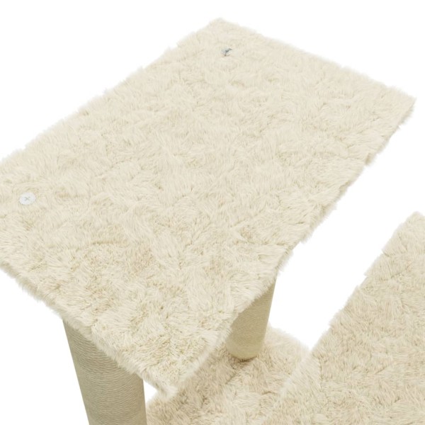 Rascador para gatos con postes de sisal crema 50,5 cm