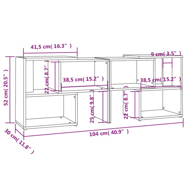 Mueble para TV de madera contrachapada blanco 104x30x52 cm