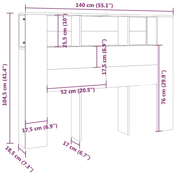 Mueble cabecero blanco 140x18,5x104,5 cm