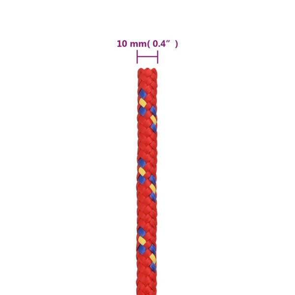 Cuerda de barco polipropileno rojo 10 mm 25 m