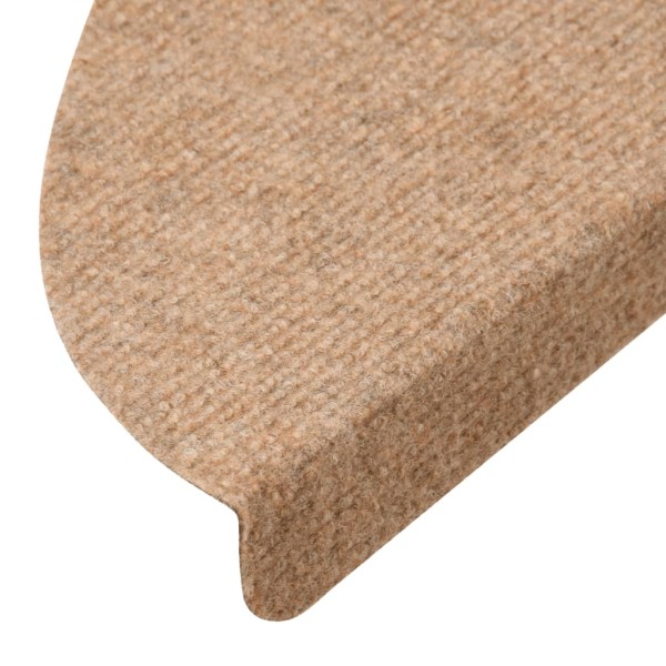 Alfombrilla autoadhesiva de escalera 15 uds beige 56x17x3 cm