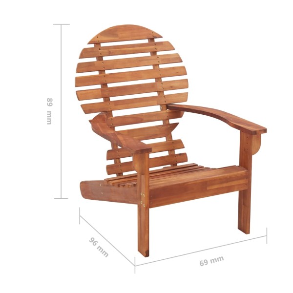 Silla Adirondack de madera maciza de acacia